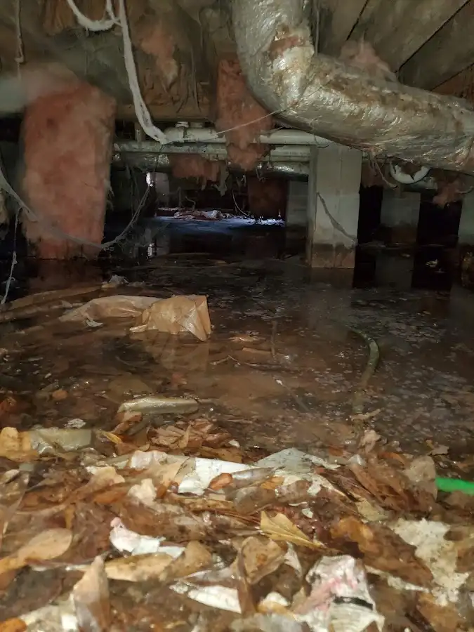 Crawl space flood assessment for Commercial Water Damage Restoration in Moores Mill